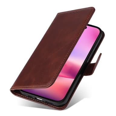 SKALO iPhone 16 PU-nahkainen Lompakkokotelo - Ruskea