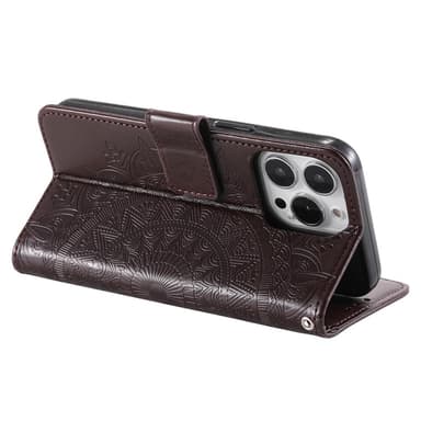SKALO iPhone 16 Pro Max Mandala lompakkokotelo - Ruskea