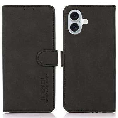 SKALO iPhone 16 KHAZNEH Lompakkokotelo PU-nahasta - Musta