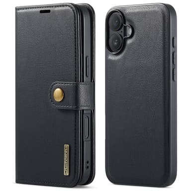 DG MING iPhone 16 2-in-1 magneetti lompakkokotelo - Musta