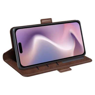 SKALO iPhone 16 Pro Max Premium Wallet Lompakkokotelo - Ruskea
