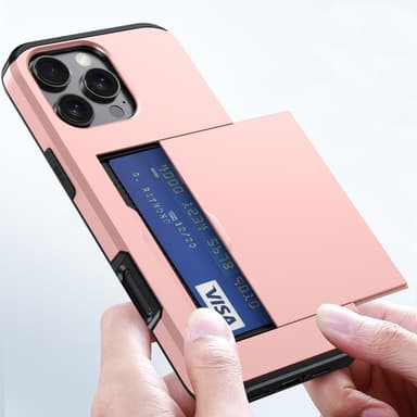 SKALO iPhone 16 Pro Armor Suojakuori korttikotelo - Ruusukulta