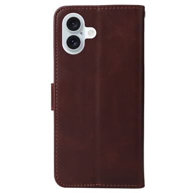 SKALO iPhone 16 Plus PU-nahkainen Lompakkokotelo - Ruskea