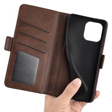 SKALO iPhone 16 Pro Max Premium Wallet Lompakkokotelo - Ruskea