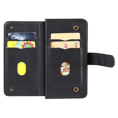 SKALO iPhone 16 10-lokeroa Lompakkokotelo - Musta