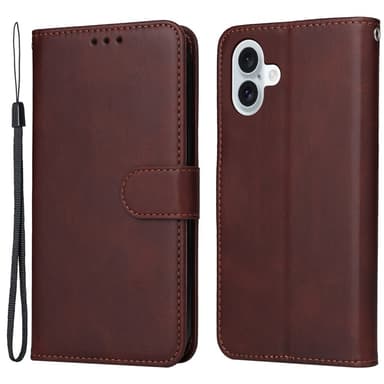 SKALO iPhone 16 Plus PU-nahkainen Lompakkokotelo - Ruskea