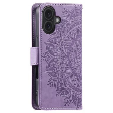 SKALO iPhone 16 Plus Mandala lompakkokotelo - Violetti
