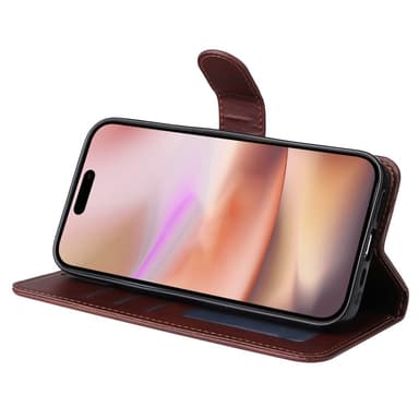 SKALO iPhone 16 Plus PU-nahkainen Lompakkokotelo - Ruskea