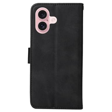 SKALO iPhone 16 PU-nahkainen Lompakkokotelo - Musta
