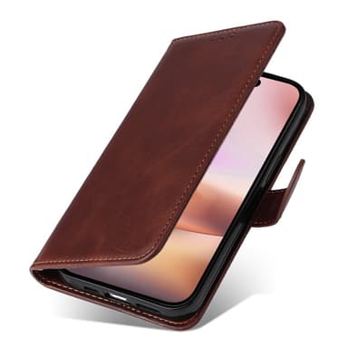 SKALO iPhone 16 Plus PU-nahkainen Lompakkokotelo - Ruskea