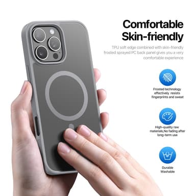 DUX DUCIS iPhone 16 Pro Max Yind Series Matta viimeistely Suojakuori - Harmaa