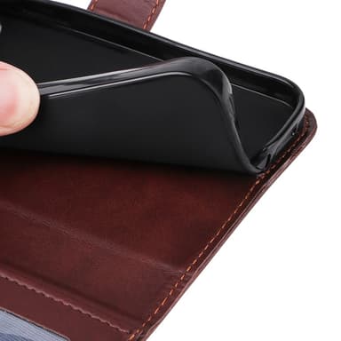SKALO iPhone 16 Plus PU-nahkainen Lompakkokotelo - Ruskea