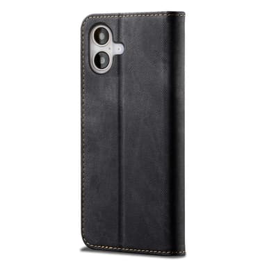 SKALO iPhone 16 Jeans Lompakkokotelo - Musta