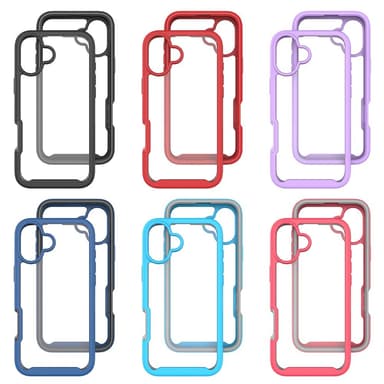 SKALO iPhone 16 Plus Iskunkestävä Clear Hybridi Suojakuori - Violetti