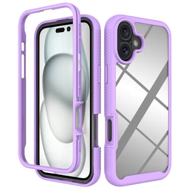 SKALO iPhone 16 Plus Iskunkestävä Clear Hybridi Suojakuori - Violetti
