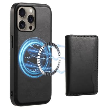 DENIOR iPhone 16 Pro Max D12 Kuori+Lompakko - Musta