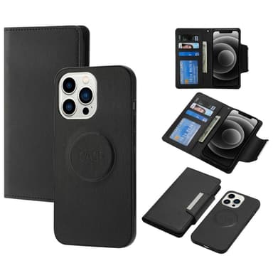 SKALO iPhone 16 Pro DOLIZMA 2 in 1 magneettinen lompakkokotelo - Musta