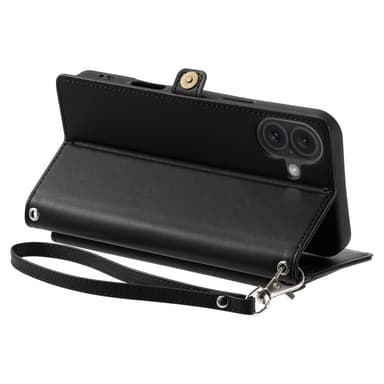 SKALO iPhone 16 Evelope Clutch 5-Lokeroa - Musta
