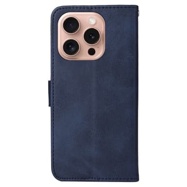 SKALO iPhone 16 Pro PU-nahkainen Lompakkokotelo - Sininen