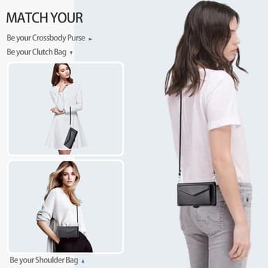 SKALO iPhone 16 Evelope Clutch 5-Lokeroa - Musta