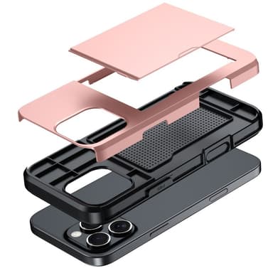 SKALO iPhone 16 Pro Armor Suojakuori korttikotelo - Kulta