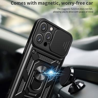 SKALO iPhone 16 Pro Max Armor hybridi metallirengas kameran liukusäädin - Musta