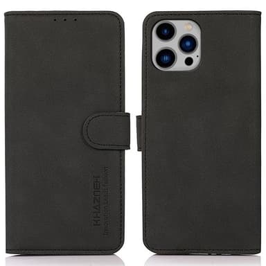 SKALO iPhone 16 Pro Max KHAZNEH Lompakkokotelo PU-nahasta - Musta
