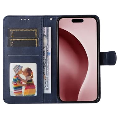 SKALO iPhone 16 Pro PU-nahkainen Lompakkokotelo - Sininen