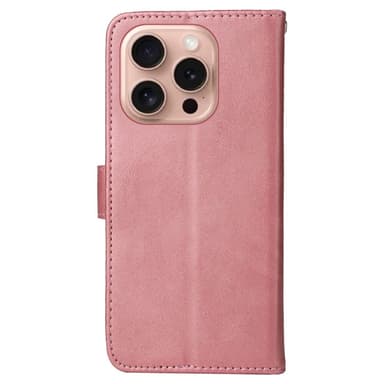 SKALO iPhone 16 Pro PU-nahkainen Lompakkokotelo - Pinkki