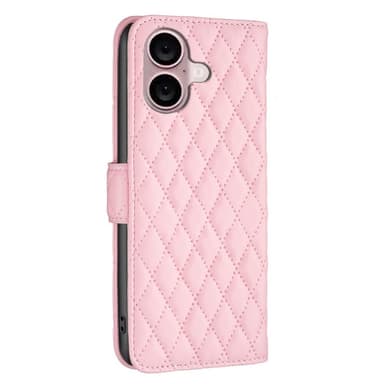 SKALO iPhone 16 Plus BINFEN COLOR Tikattu Lompakko - Pinkki