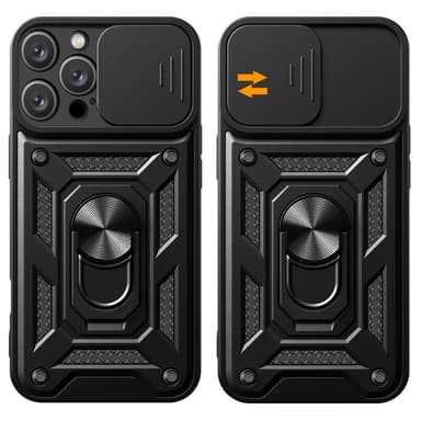SKALO iPhone 16 Pro Max Armor hybridi metallirengas kameran liukusäädin - Musta