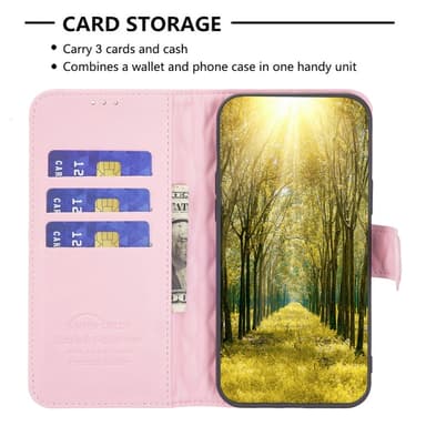 SKALO iPhone 16 Plus BINFEN COLOR Tikattu Lompakko - Pinkki