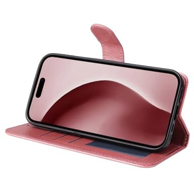 SKALO iPhone 16 Pro PU-nahkainen Lompakkokotelo - Pinkki
