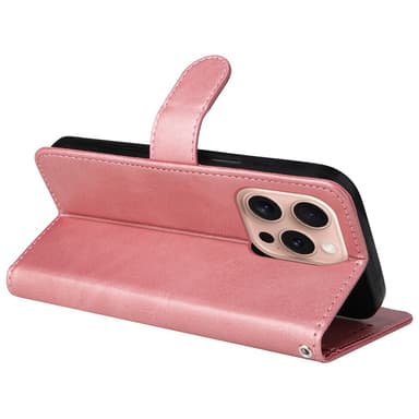 SKALO iPhone 16 Pro PU-nahkainen Lompakkokotelo - Pinkki
