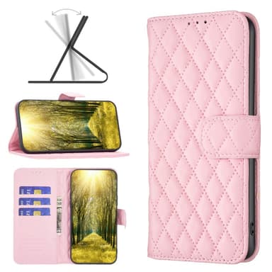 SKALO iPhone 16 Plus BINFEN COLOR Tikattu Lompakko - Pinkki