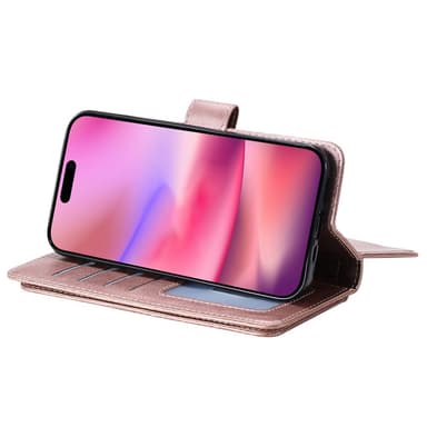SKALO iPhone 16 10-lokeroa Lompakkokotelo - Ruusukulta