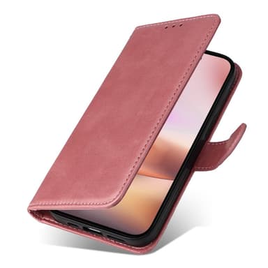 SKALO iPhone 16 Plus PU-nahkainen Lompakkokotelo - Pinkki
