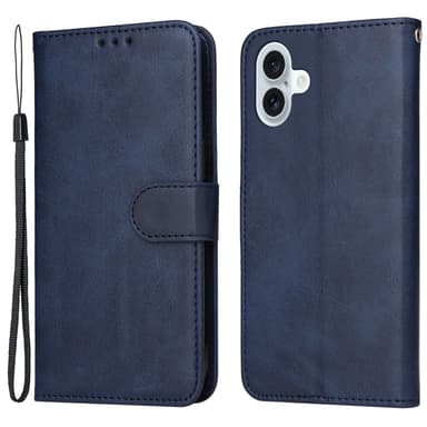 SKALO iPhone 16 Plus PU-nahkainen Lompakkokotelo - Sininen