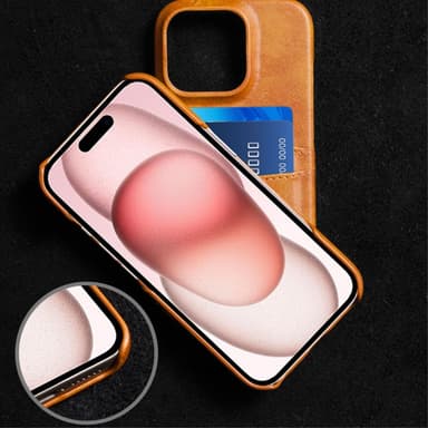 SKALO iPhone 16 Pro Max PU-nahkainen Korttikotelo - Musta