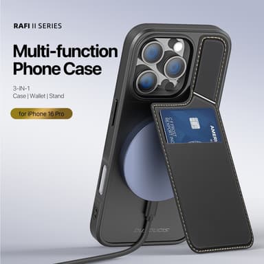 DUX DUCIS iPhone 16 Pro Max Rafi II Series Suojakuori jossa on Korttipidike - Musta