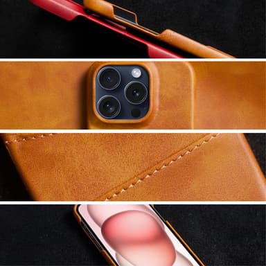 SKALO iPhone 16 Pro Max PU-nahkainen Korttikotelo - Musta
