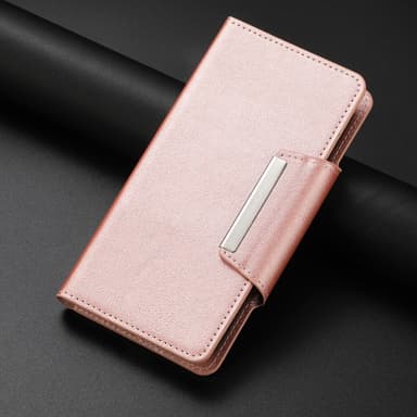 SKALO iPhone 16 Pro DOLIZMA 2 in 1 magneettinen lompakkokotelo - Ruusukulta