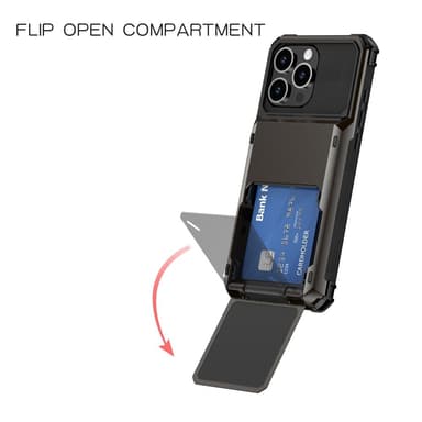 SKALO iPhone 16 Pro Max Armor Suojakuori korttikotelo - Musta