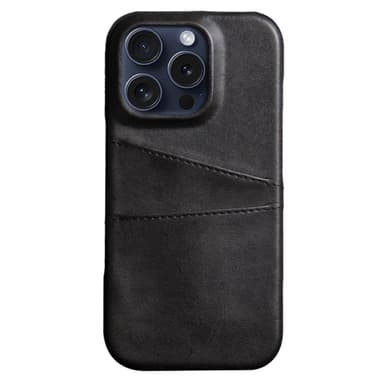 SKALO iPhone 16 Pro Max PU-nahkainen Korttikotelo - Musta
