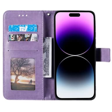 SKALO iPhone 16 Pro Mandala lompakkokotelo - Violetti