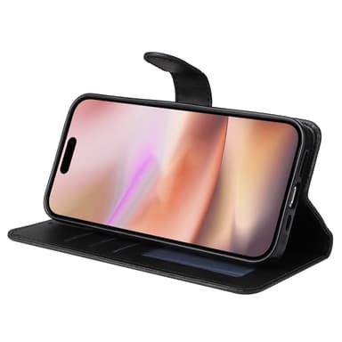 SKALO iPhone 16 Plus PU-nahkainen Lompakkokotelo - Musta