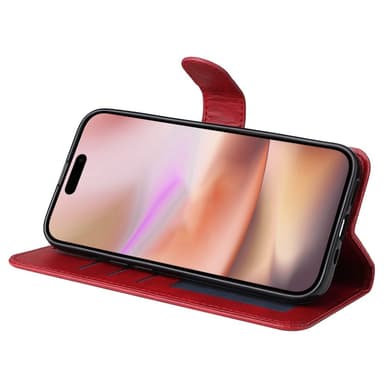 SKALO iPhone 16 Plus PU-nahkainen Lompakkokotelo - Punainen