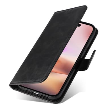 SKALO iPhone 16 Plus PU-nahkainen Lompakkokotelo - Musta