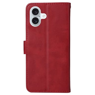 SKALO iPhone 16 Plus PU-nahkainen Lompakkokotelo - Punainen