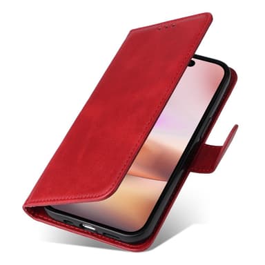 SKALO iPhone 16 Plus PU-nahkainen Lompakkokotelo - Punainen